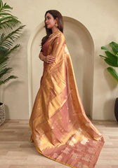 Varnika – Brown Soft Banarasi Soft Tiuuse Silk Saree of Subtle Charm