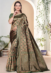 Niharika Mehandi Banarasi Silk Saree