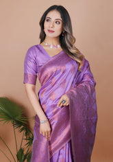 Lavanya Lavender Banarasi Silk Saree