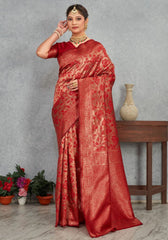 Gehna Red Banarasi Silk Saree