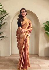 Varnika – Brown Soft Banarasi Soft Tiuuse Silk Saree of Subtle Charm