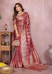 Sandhya Gajari Organza Silk Saree