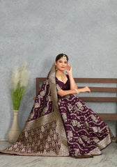 Sita Wine Banarasi Soft Silk Saree