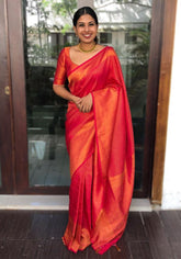 Kavya Red Banarasi Silk Saree