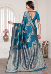 Aura Morepeach Banarasi Silk Saree