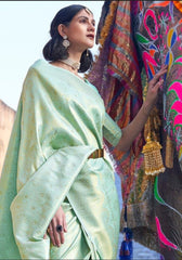 Akira Pista Banarasi Silk Saree