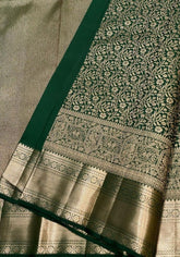 Bindu B.green Banarasi Silk Saree