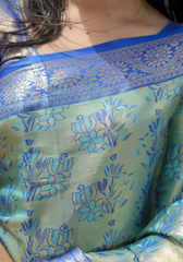Roopshree Teal Kanjivaram Silk Saree