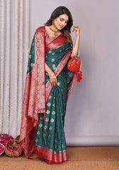 Pavitra Morepeach Kanjivaram Silk Saree