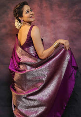 Suhani Wine Banarasi Silk Saree
