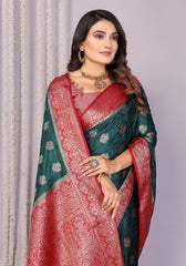 Pavitra Morepeach Kanjivaram Silk Saree