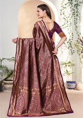 Nishaa Wine Banarasi Silk saree