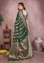 Sandhya Green Organza Silk Saree