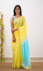 Riya Yellow Linen Cotton Saree