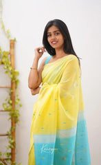 Riya Yellow Linen Cotton Saree