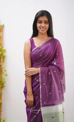 Riya Wine Linen Cotton Saree