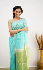 Riya C.Green Linen Cotton Saree