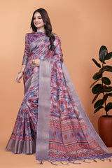 Amaya Lavender Digital Silk saree