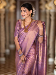 Raveena Purple Banarasi Silk Saree