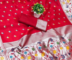 Aanya Red Paithni Silk Saree