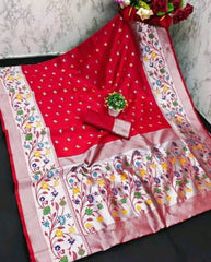 Aanya Red Paithni Silk Saree
