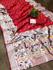 Aanya Red Paithni Silk Saree