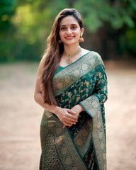 Neha Green Banarasi Silk Saree