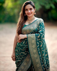 Neha Green Banarasi Silk Saree