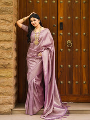 Maruti – Dusty Lavender Silk Saree with Zari Subtlety