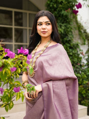Maruti – Dusty Lavender Silk Saree with Zari Subtlety