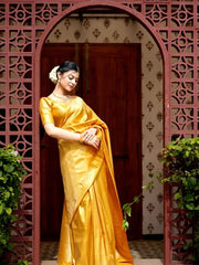 Maruti – Sunrise Yellow Silk Saree with Zari Subtlety