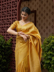 Maruti – Sunrise Yellow Silk Saree with Zari Subtlety