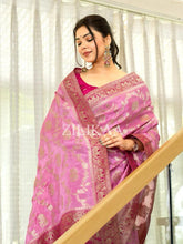 Anvitha – Baby Pink Banarasi Silk Saree with Zari Weaving