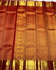 Ruvika – Red Banarasi Silk Saree with Intricate Gold Zari Weaving