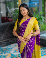 Devina – Banarasi Soft Silk Saree with Golden Zari Detailing and Graceful Charm