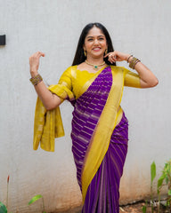 Devina – Banarasi Soft Silk Saree with Golden Zari Detailing and Graceful Charm