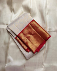 Varnika – Red Kanjivaram Silk Saree with Emerald Zari Border