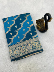 Deserving Blue Soft Banarasi Silk Saree With Classic Blouse Piece