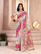 Incredible Off White Nylon Dola Pashmina Saree With Classic Blouse Piece
