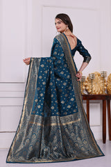 Rudrani Morepeach Banarasi silk saree