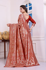 Chandrika Red Banarasi Silk Saree