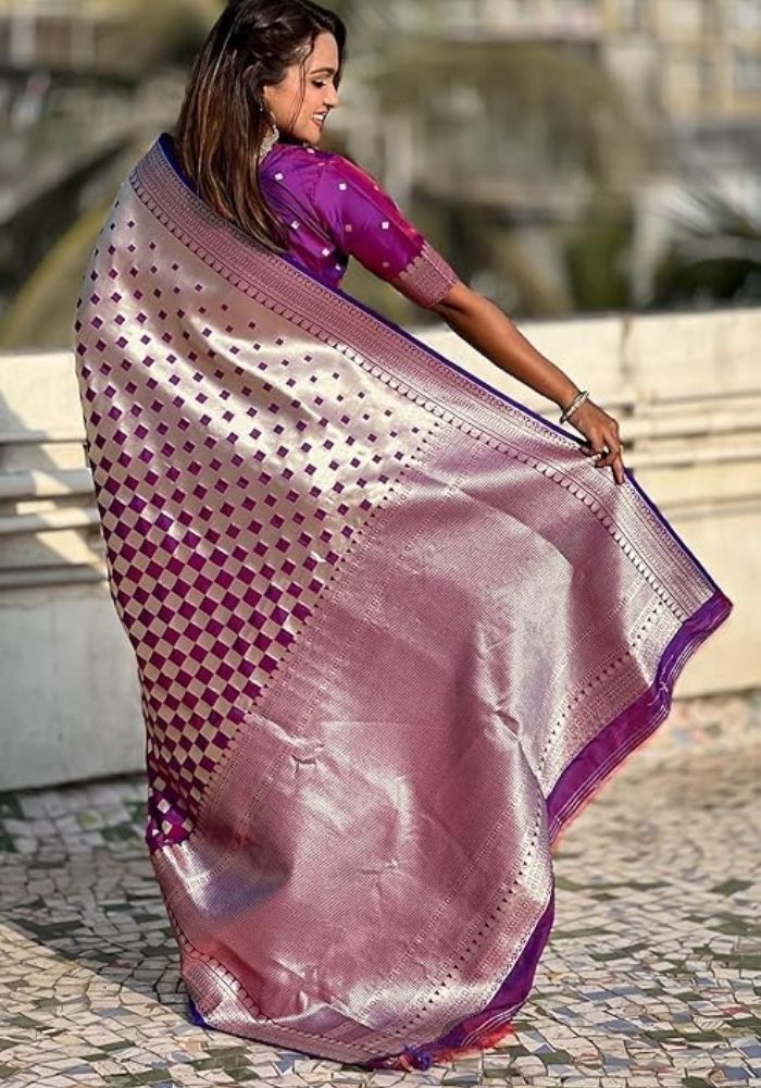 Ishita Purple Banarasi Silk saree
