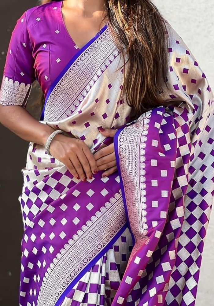 Ishita Purple Banarasi Silk saree