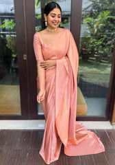 Kavya Peach Banarasi Silk Saree
