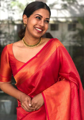 Kavya Red Banarasi Silk Saree