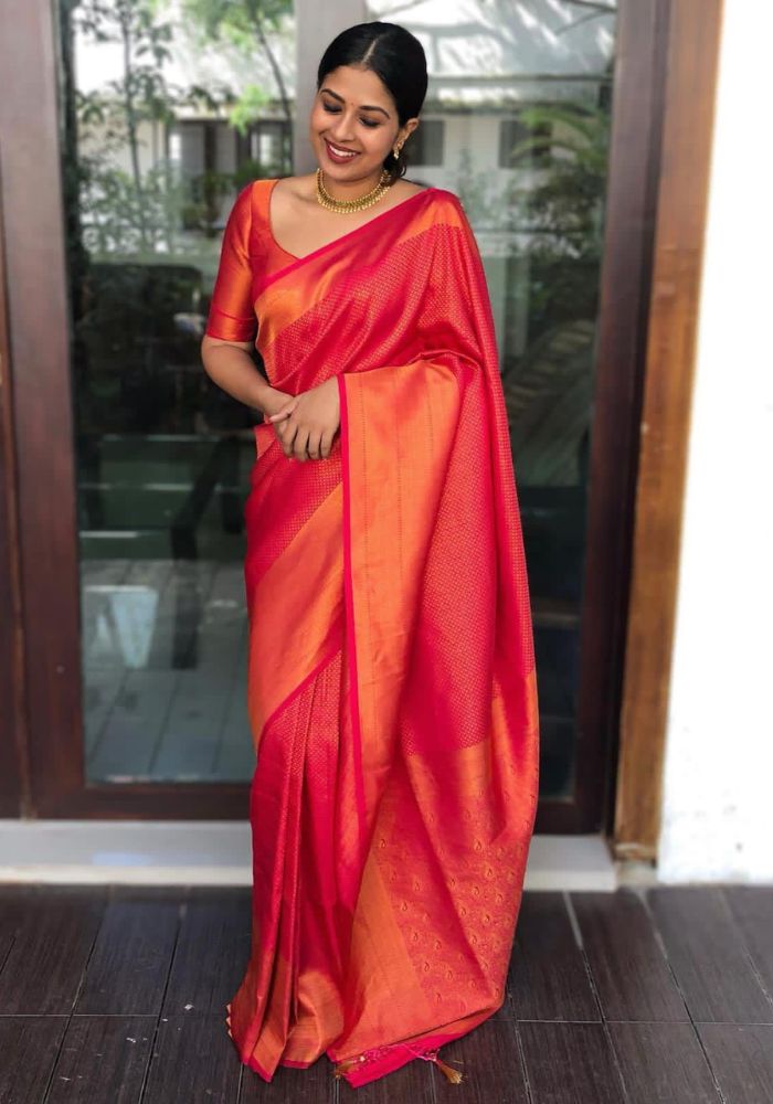 Kavya Red Banarasi Silk Saree
