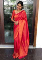 Kavya Red Banarasi Silk Saree