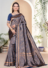 Nishaa N.blue Banarasi Silk saree