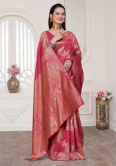 Aura Gajari Banarasi Silk Saree