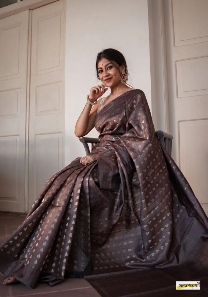 Khushi Coffee  Banarasi Silk Saree